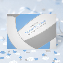 Invitación fiesta del equipo de los chicos de voleibol gris a