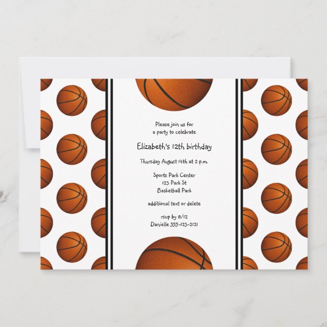 Invitación fiesta del equipo de natalidad de baloncesto infan (Anverso)