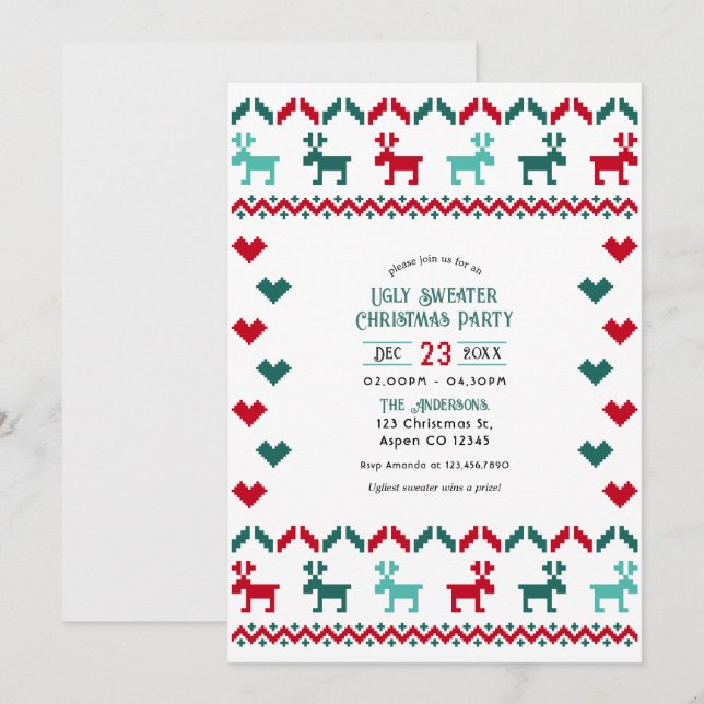 Invitación Fiesta del equipo de Navidades de festividades clá (Anverso / Reverso)