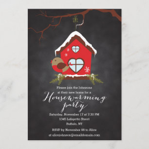 Invitación Fiesta del estreno de una casa del petirrojo de