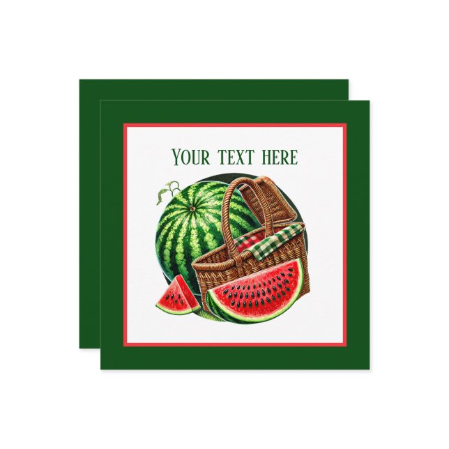 Invitación Fiesta del festival Cute Watermelon (Anverso/Reverso In Situ)