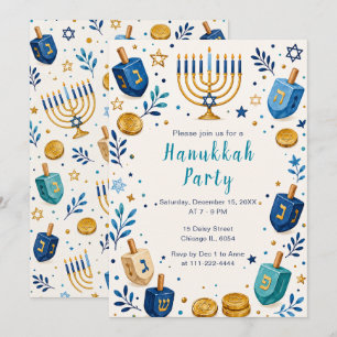 Invitación Fiesta del Festival de las Luces de Hanukkah