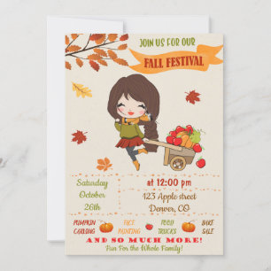 Invitación Fiesta del festival otoño invita a chicas invitado