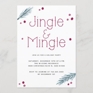 Invitación Fiesta del follaje de Navidades Jingle y Mingle