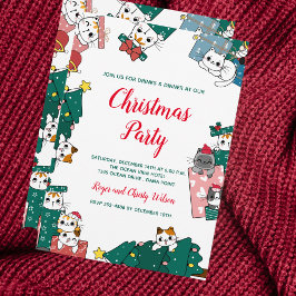 Invitación Fiesta del gato de los Navidades curados