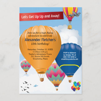 Invitación Fiesta del globo del aire caliente