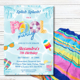 Invitación Fiesta del grupo de Chicas de Guay Splish Splash m