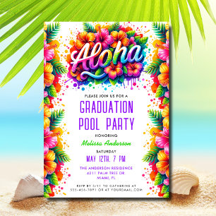 Invitación Fiesta del grupo de graduación Aloha Tropical Fun