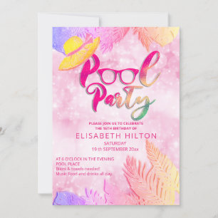 Invitación fiesta del grupo de guiones de verano divertido de