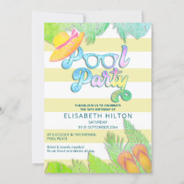 Invitación fiesta del grupo de guiones de verano divertido de