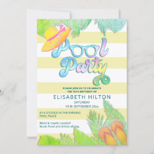 Invitación fiesta del grupo de guiones de verano divertido de