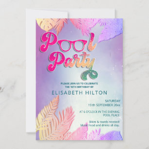 Invitación fiesta del grupo de guiones de verano divertido de