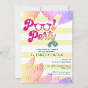 Invitación fiesta del grupo de guiones de verano divertido de