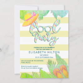 Invitación fiesta del grupo de guiones de verano divertido de