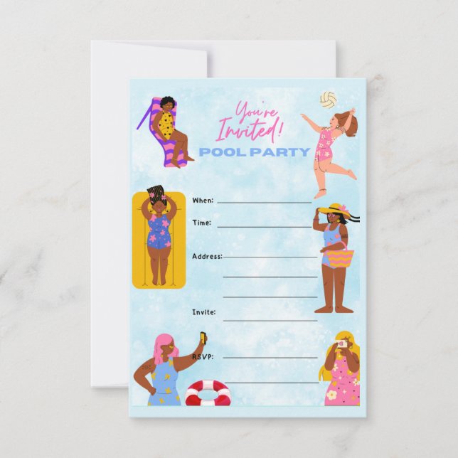 Invitación Fiesta del grupo de mujeres (Anverso)
