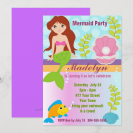 Invitación Fiesta del grupo de sirenas Pearl