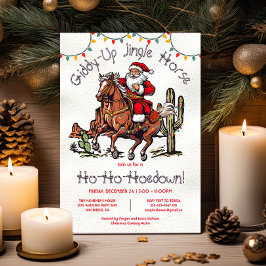 Invitación Fiesta del Hoedown, Navidades del Jingle Horse San