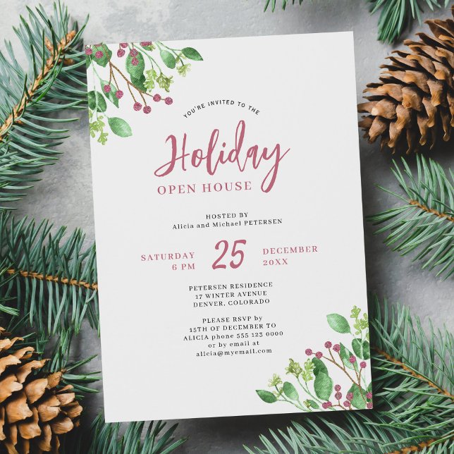 Invitación Fiesta del Holiday Open House Navidades modernos d (Subido por el creador)