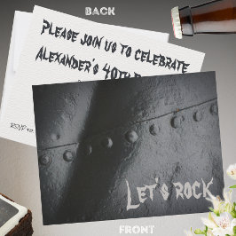 Invitación Fiesta del hombre minimalista metalizado negro