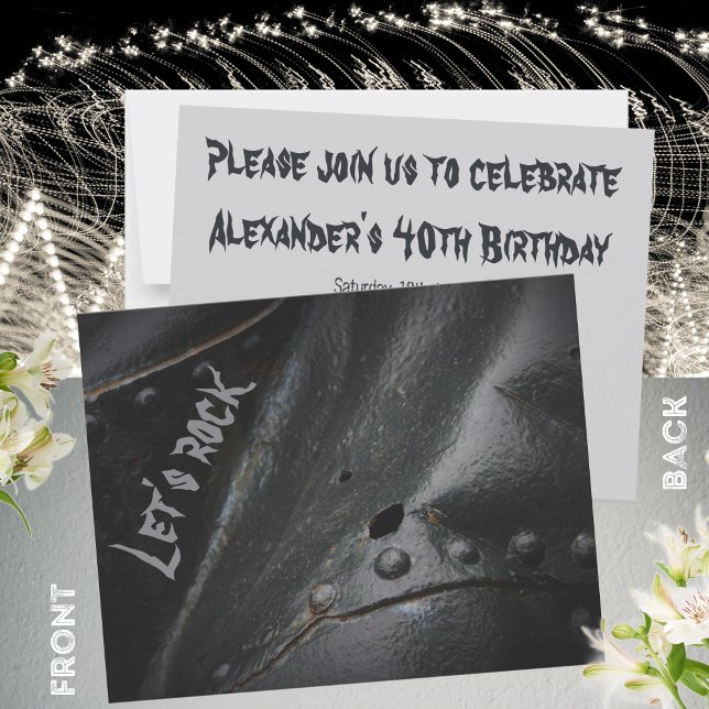 Invitación Fiesta del hombre minimalista metalizado negro (Subido por el creador)