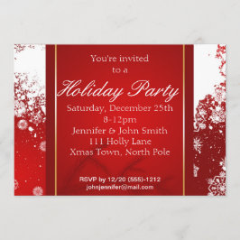 Invitación Fiesta del invierno del día de fiesta del copo de