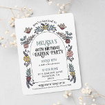 Invitación Fiesta del Jardín 40 cumpleaños<br><div class="desc">¡Celebren un hito tan valioso como los años que pasan pidiendo a amigos y familia que se unan y celebren! Esta invitación a la fiesta de cumpleaños número 40 se puede personalizar para cualquier edad, se ilustra con pájaros dibujados a mano y un arco de flores en colores cálidos. Personalice...</div>