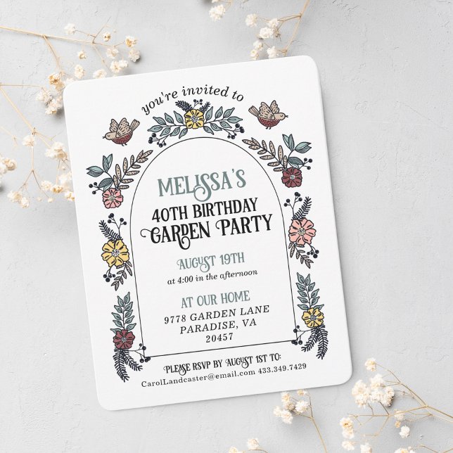 Invitación Fiesta del Jardín 40 cumpleaños (Subido por el creador)