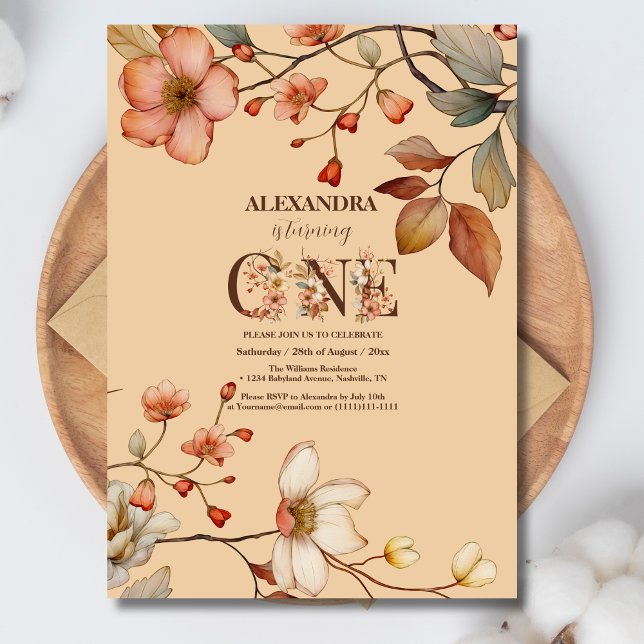 Invitación Fiesta del Jardín de Flores Silvestres 1er cumplea (Subido por el creador)