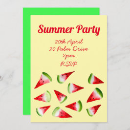 Invitación Fiesta del jardín de frutas de la sandía de verano