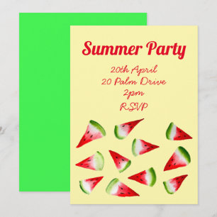 Invitación Fiesta del jardín de frutas de la sandía de verano