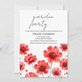 Invitación Fiesta del jardín, fiesta de cumpleaños de Flor si