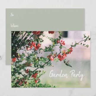 Invitación Fiesta del Jardín Floral de verano de Hummingbird