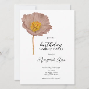 Invitación Fiesta del Jardín minimalista de Aniversario de la