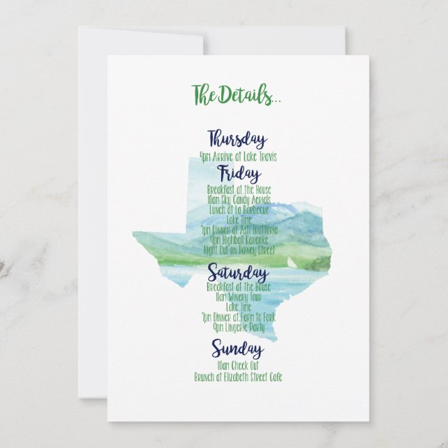 Invitación Fiesta del Lago Bachelorette (Reverso)