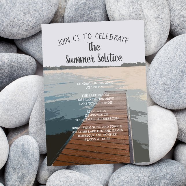 Invitación Fiesta del lago de solsticio veraniego en bote de  (Subido por el creador)