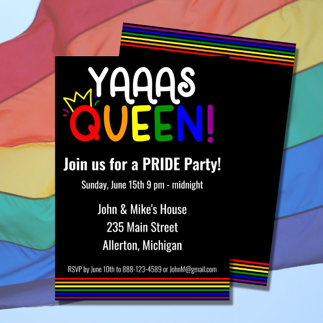 Invitación FIESTA del mes del ORGULLO LGBTQ (The perfect invitation for your PRIDE celebration.)