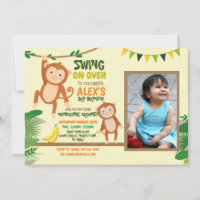 Fiesta del mono Birthday Swing Photo Yellow