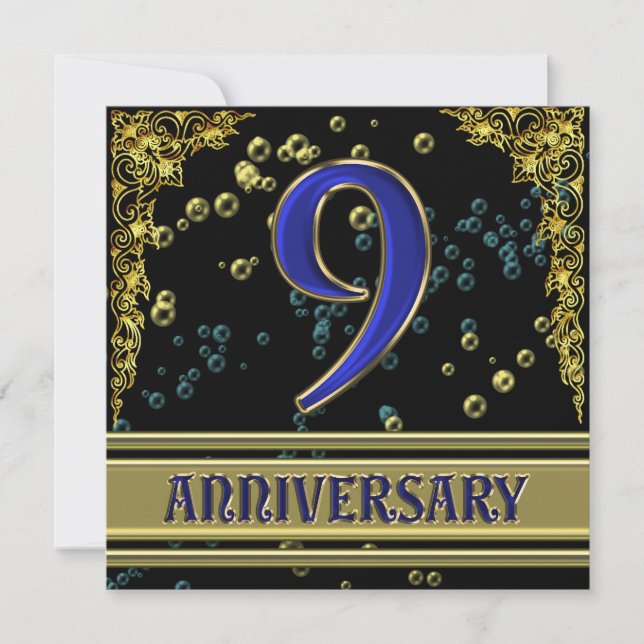 Invitación Fiesta del Noveno Aniversario del Negro y Oro (Anverso)