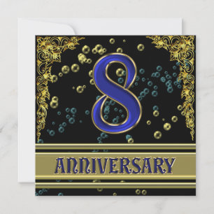Invitación Fiesta del octavo aniversario de Black and Gold