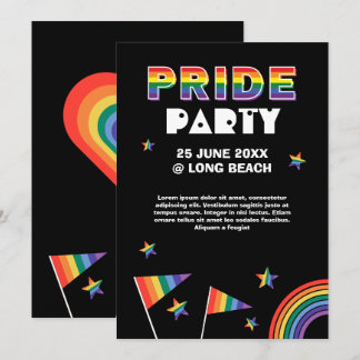 Invitación Fiesta del Orgullo LGBTQIA+ personalizable