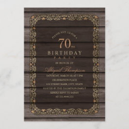 Invitación Fiesta del país de Fiebre Rustica de Madera de 70