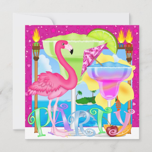 Invitación Fiesta del paraíso / Luau - SRF (Anverso)