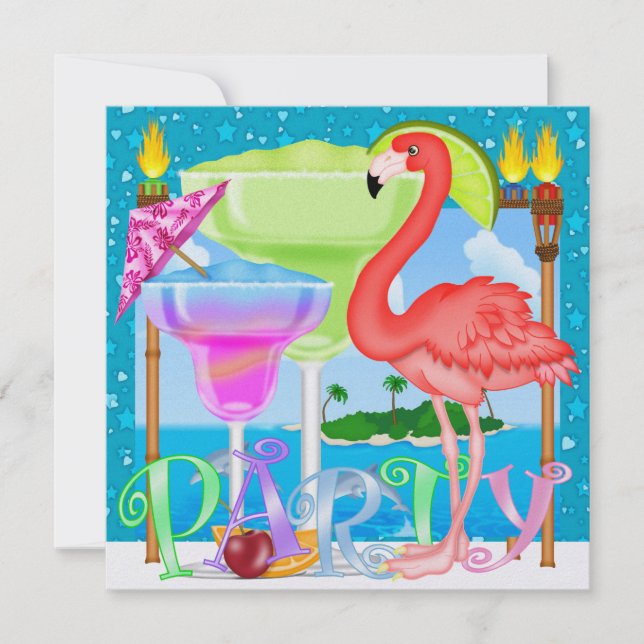 Invitación Fiesta del paraíso / Luau - SRF (Anverso)