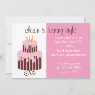 Invitación Fiesta del pastel de cumpleaños