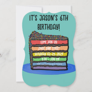 Invitación Fiesta del pastel de cumpleaños del niño
