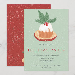 Invitación Fiesta del pastel de Navidades rústicos de mistlet