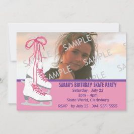 Invitación Fiesta del patinaje del hielo del chica