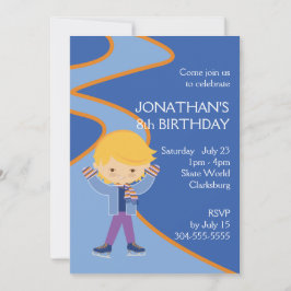 Invitación Fiesta del patinaje del hielo del muchacho
