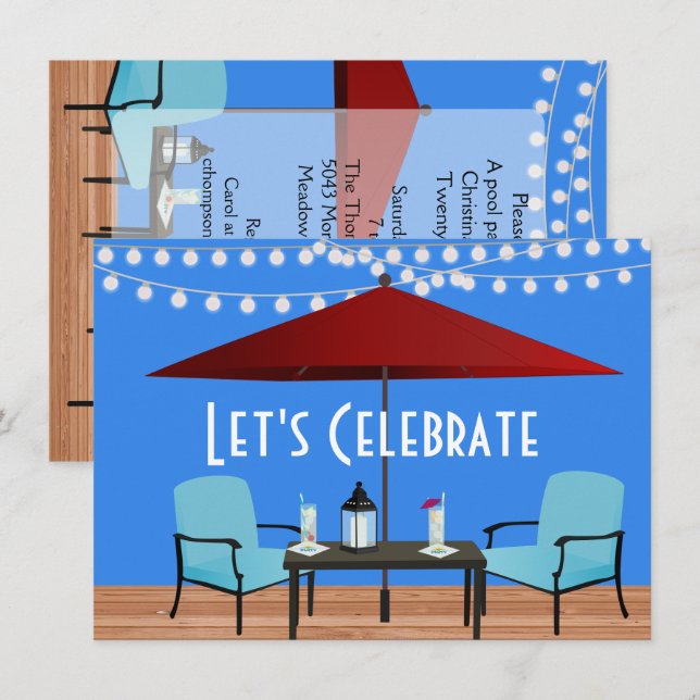 Invitación Fiesta del patio de verano (Anverso / Reverso)