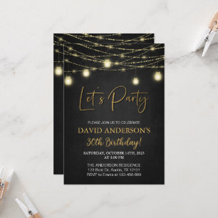 Invitación Fiesta del patio trasero de 30 años para hombres a